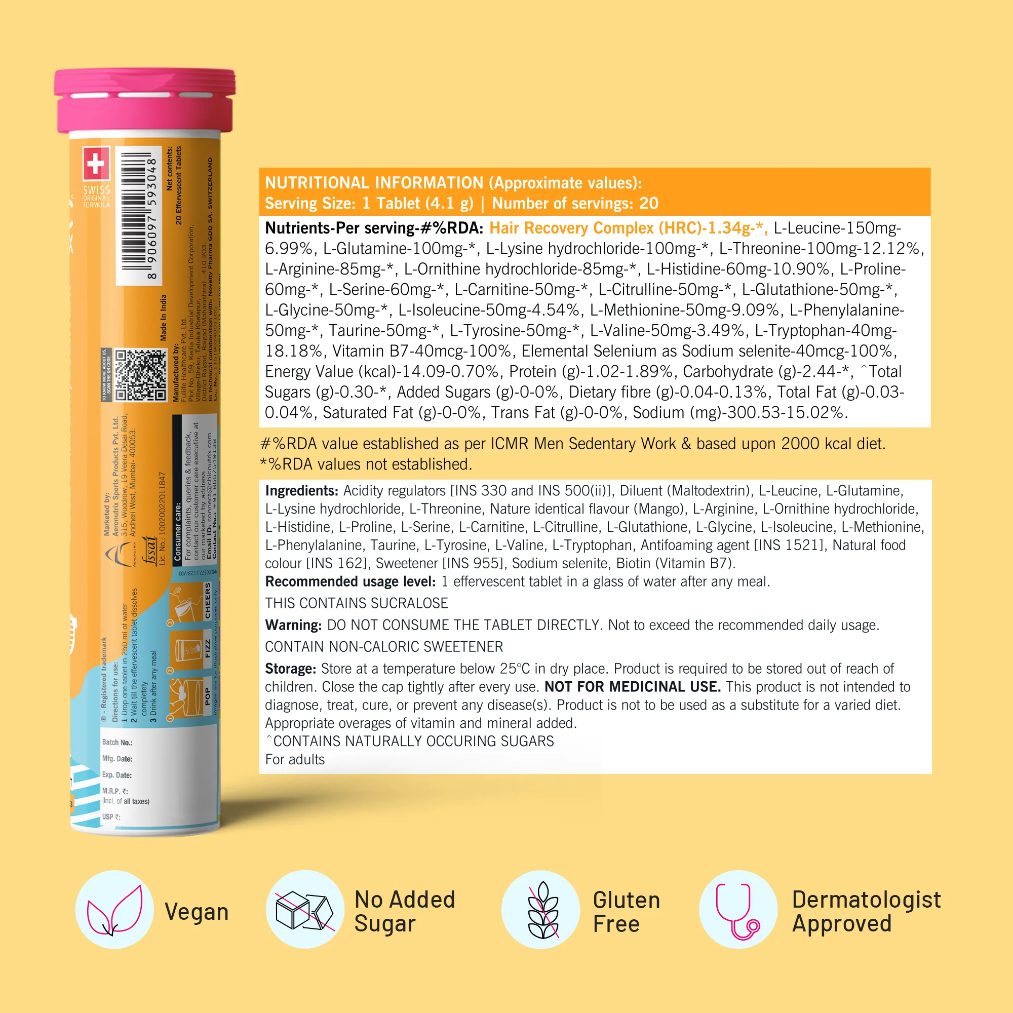 Bounce – Keratin Boosters & Biotin for Hair Growth & Hair Fall Control - Mango - Image 3