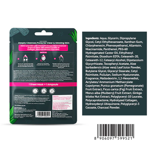 Korean Black Charcoal Face Sheet Mask - Image 6